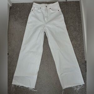 H&M Wide leg white jeans size 4